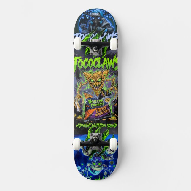 Skateboard Monstruo de Aplastamiento Nuclear | Toxoclaws Muta (Anverso)