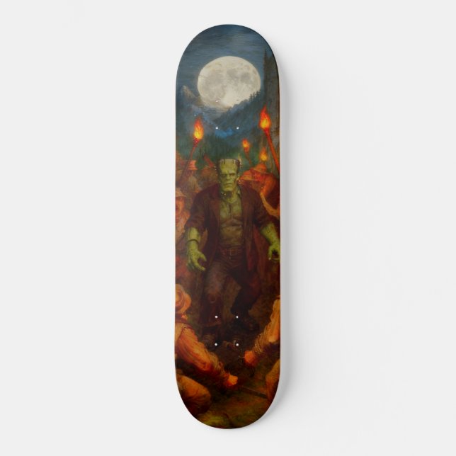 Skateboard Monstruo de Frankenstein Suelto En El Pueblo (Anverso)