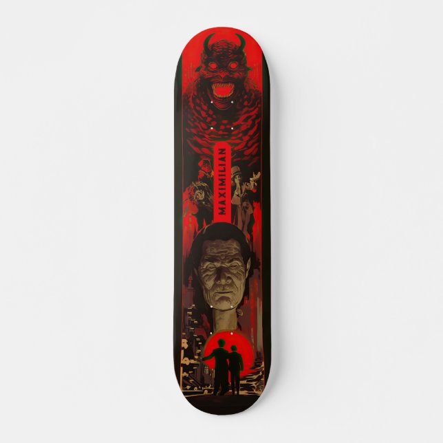 Skateboard Monstruo vintage épico - Arte cinematográfico japo (Anverso )