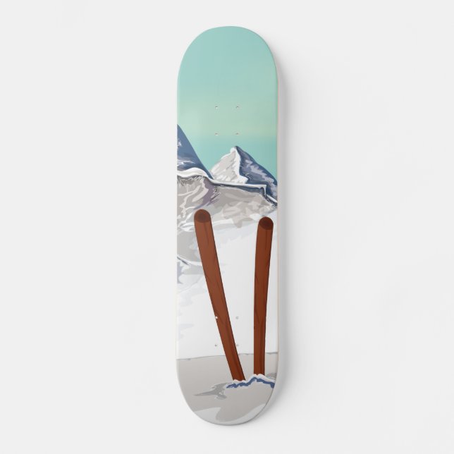 Skateboard Montañas de esquí (Anverso)