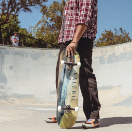 Skateboard Montañas del paraíso mágico arte monogramado