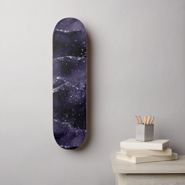 Skateboard Moody Agate | Glam Púrpura Indigo Profundo Mediano (Arte de la pared)