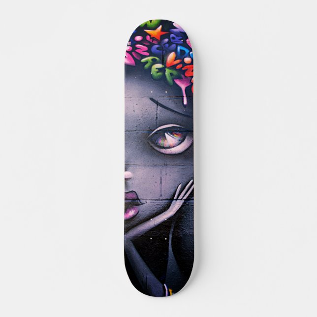 Skateboard Moody Personalizado Chica Street Art (Anverso )