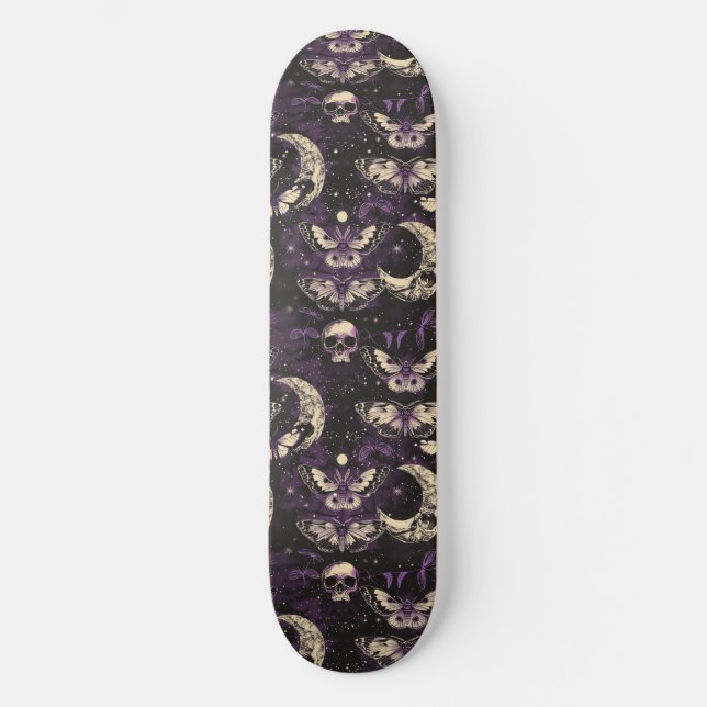 Skateboard Moon Moon de Skulls Black Purple Skulls (Anverso)