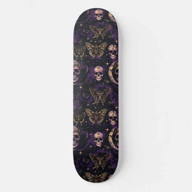 Skateboard Moon Moon de Skulls Black Purple Skulls (Anverso)