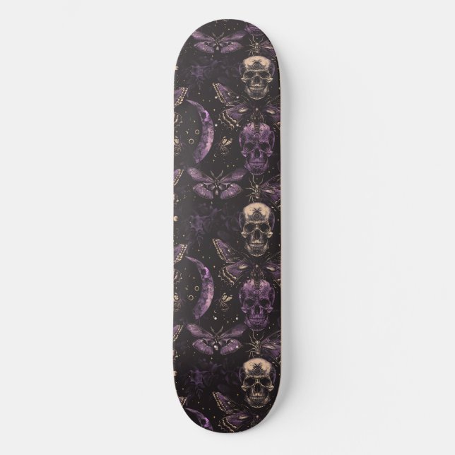 Skateboard Moon Moon de Skulls Black Purple Skulls (Anverso)