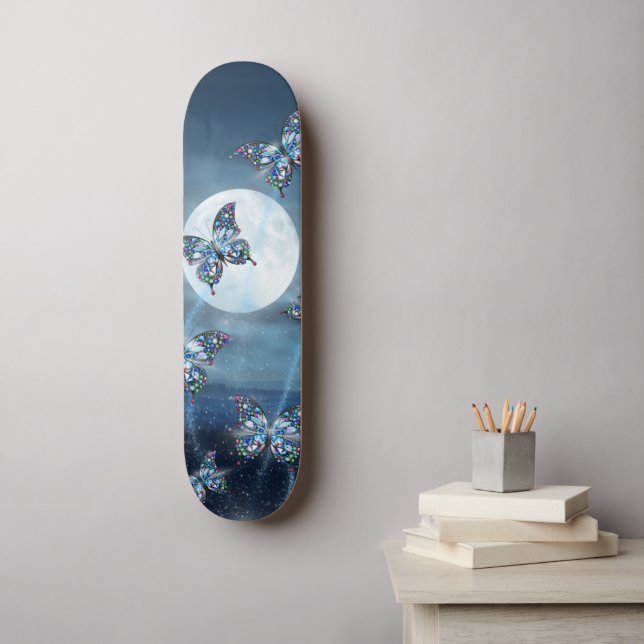 Skateboard Moonlit Flutter (Arte de la pared)