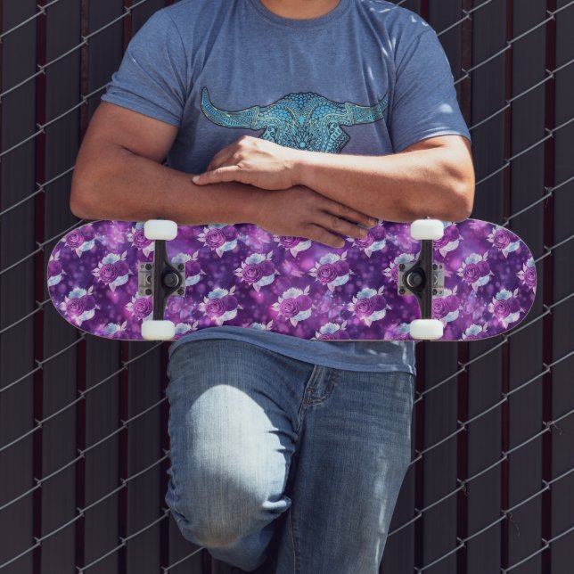 Skateboard Morado Floral (Exterior 3)