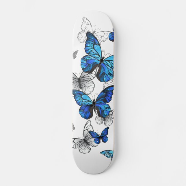 Skateboard Morfo de las mariposas voladoras azules (Anverso)