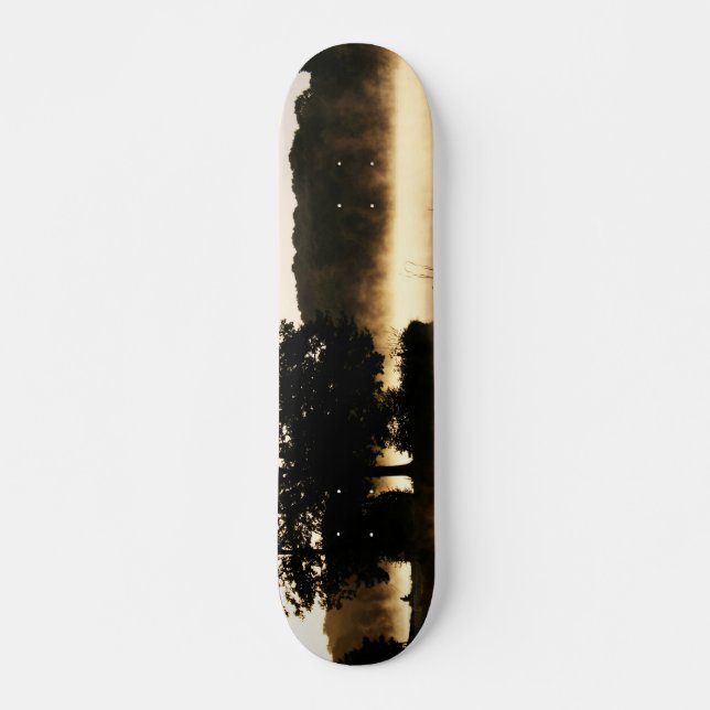 Skateboard Morning Lake Scene sdcna (Anverso )