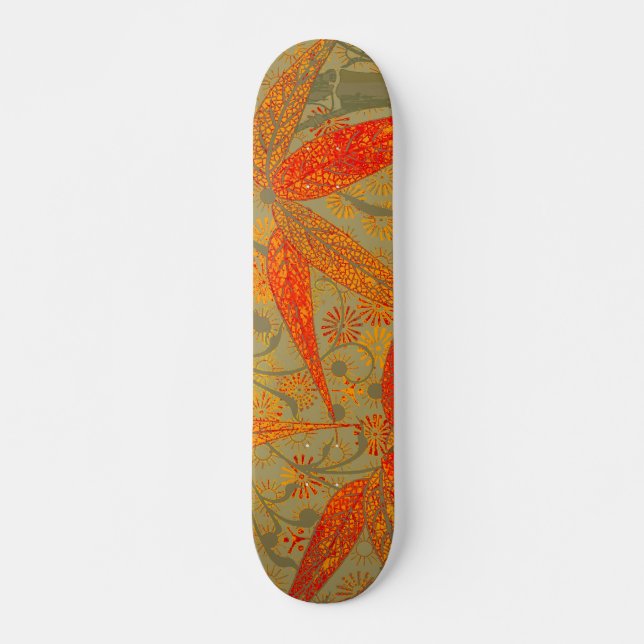 Skateboard Morris & Co. Patrón de Bambú Godwin Naranja y Salv (Anverso )