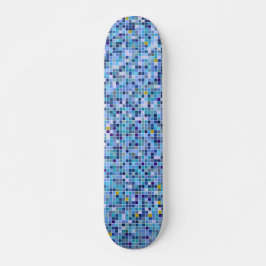 Skateboard Mosaico cuadrado Tones azules Tile Pattern Skyboar