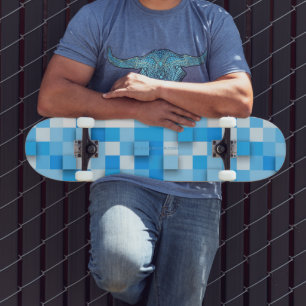 Skateboard mosaico de cuadros de SlipperyJoe moderno de tres-