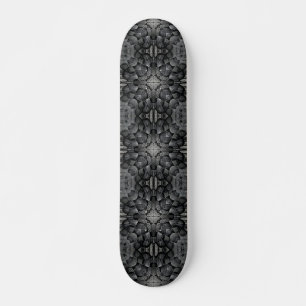 Skateboard Mosaico de piedra geométrica de 4 estrellas en gri