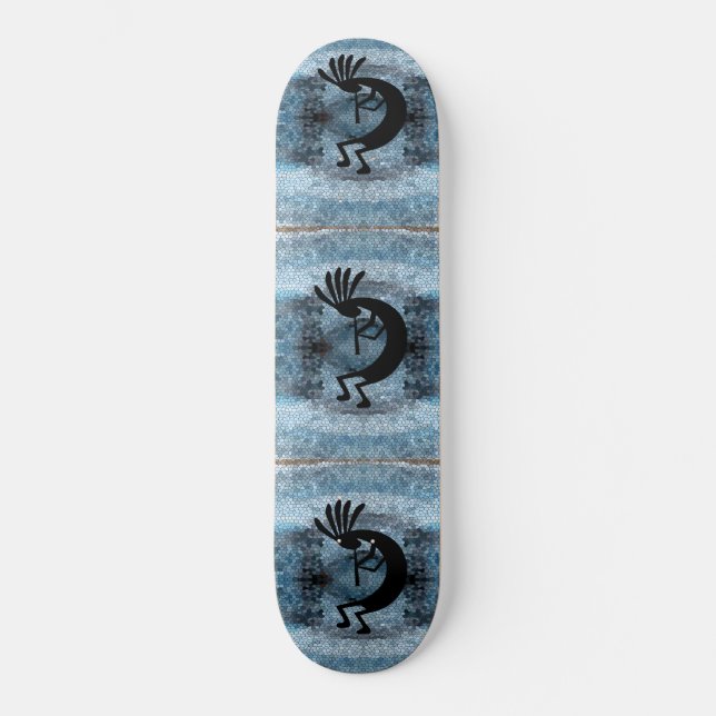 Skateboard Mosaico del desierto del suroeste de Kokopelli Azu (Anverso)