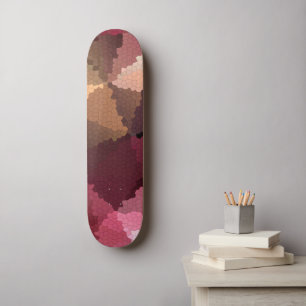 Skateboard Mosaico en colores marrón rosa y amarillo