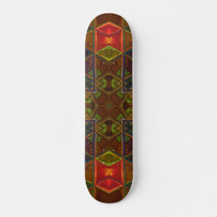 Skateboard Mosaico Kaleidoscope Plaza azul rojo y verde