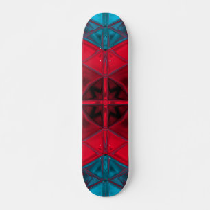 Skateboard Mosaico Kaleidoscope Plaza Rojo y Azul