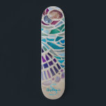 Skateboard Mosaico personalizado<br><div class="desc">Este tablero de patines está decorado con un mosaico de conchas. Personalizar con su nombre y monograma. Porque creamos nuestra propia obra de arte no encontrarás esta imagen exacta de otros diseñadores. Original Mosaico © Michele Davies.</div>