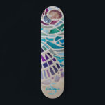 Skateboard Mosaico personalizado<br><div class="desc">Este tablero de patines está decorado con un mosaico de conchas. Personalizar con su nombre y monograma. Porque creamos nuestra propia obra de arte no encontrarás esta imagen exacta de otros diseñadores. Original Mosaico © Michele Davies.</div>