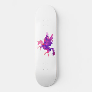 Skateboard Mosaico rosa y púrpura Unicornio Pegasus