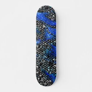 Skateboard Mosaicos hexagonales o balanzas de peces azules y