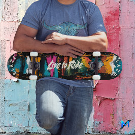 Skateboard Mountain Abstract Graffiti - Motto Vive para Monta