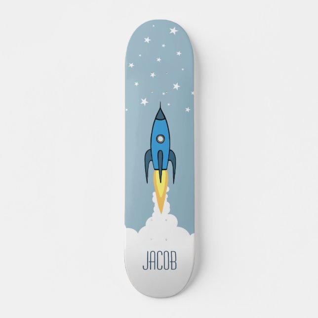 Skateboard Muchacho conocido personalizado azul del espacio (Anverso )