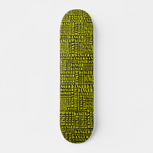 Skateboard Muchos peligros - Amarillo sobre negro