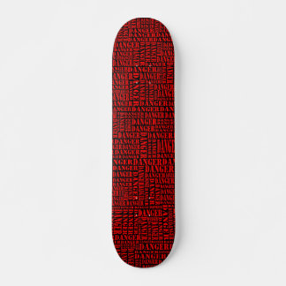 Skateboard Muchos peligros - rojo sobre negro