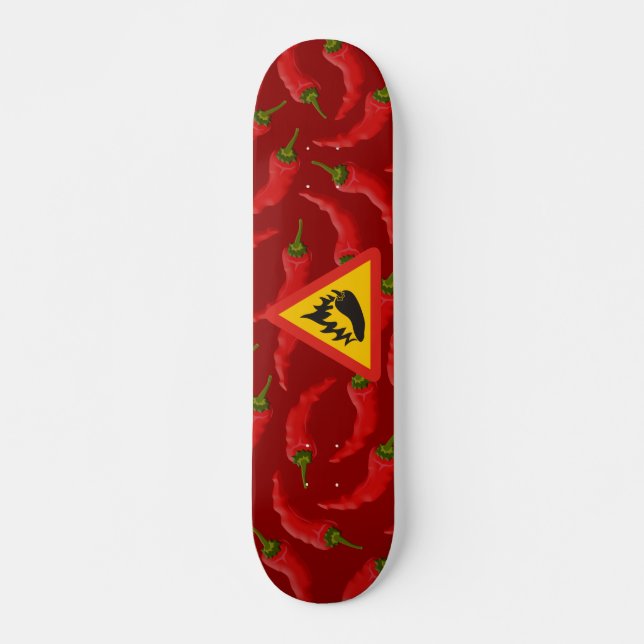 Skateboard Muestra del peligro del pimiento picante (Anverso )