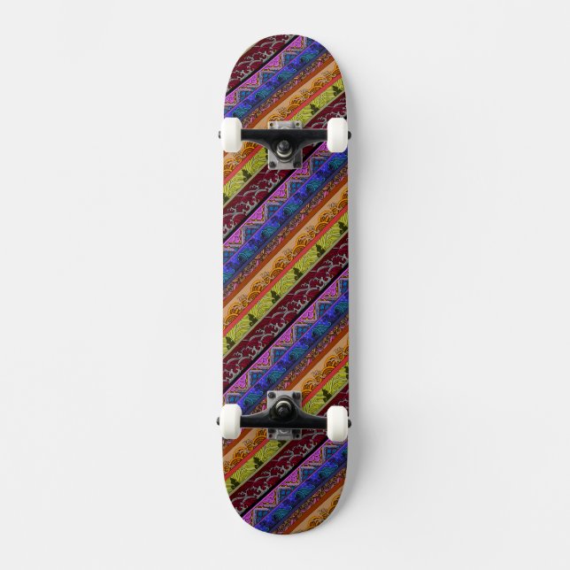 Skateboard Mugre de dibujo a mano de color (Anverso)