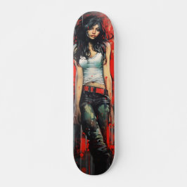 Skateboard Mujer de arte urbano