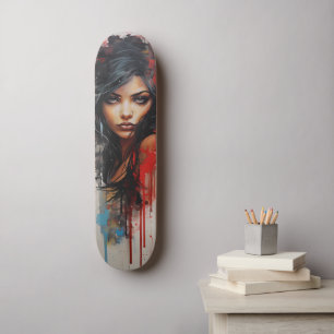 Skateboard Mujer de arte urbano
