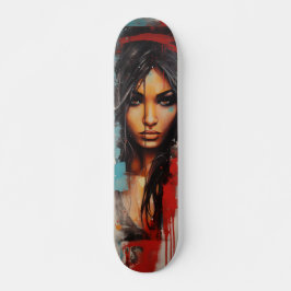 Skateboard Mujer de arte urbano