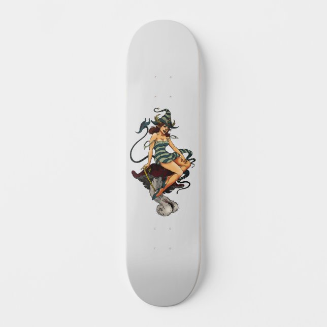 SKATEBOARD MUJER DE PINUP DEER #2 (Anverso)