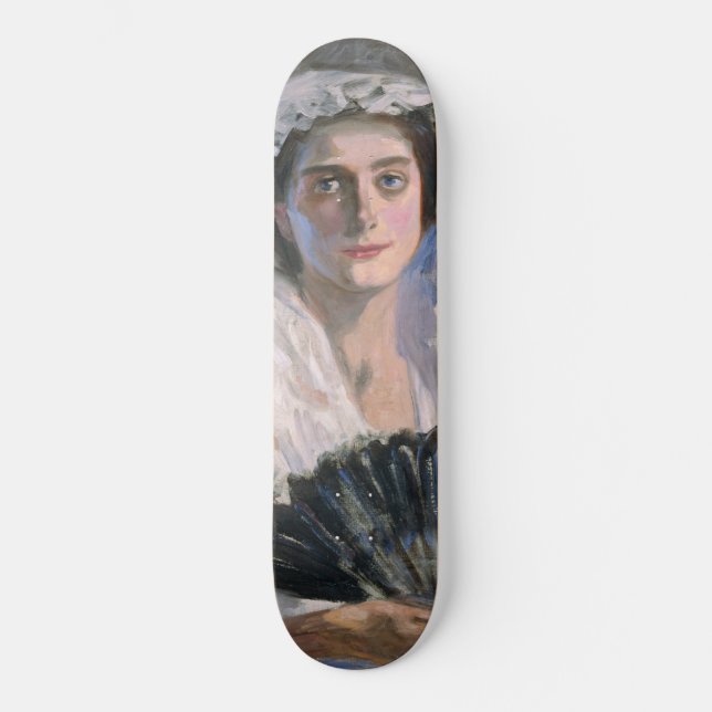Skateboard Mujer elegante con ventilador negro (Fujishima Tak (Anverso)