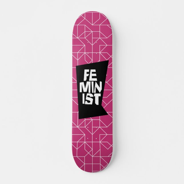 Skateboard Mujer igual imitación del chica femenino feminista (Anverso )