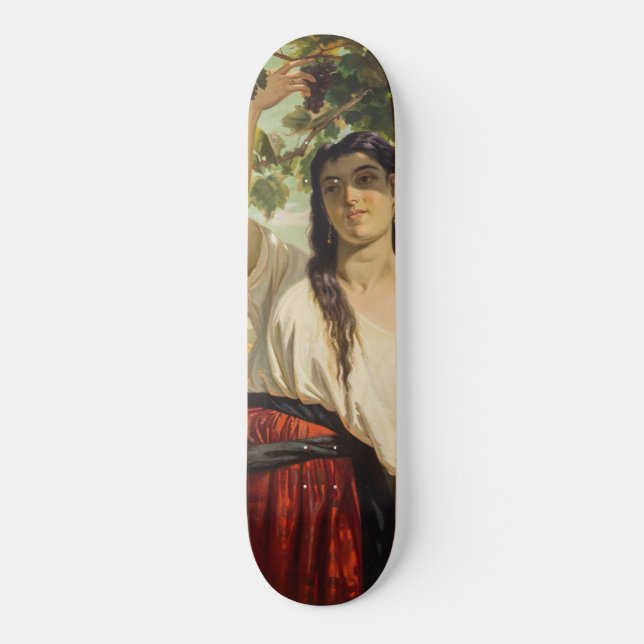 Skateboard Mujer italiana recogiendo uvas (cosecha de verano) (Anverso)