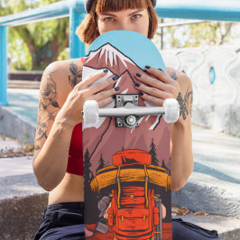 Skateboard Mujer Montaña Bosque Sendero Aventurera