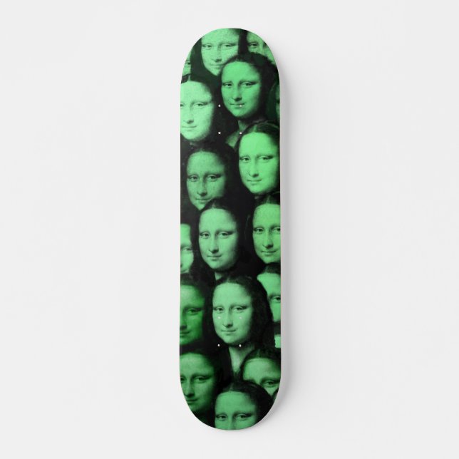 Skateboard Multi-Mona en verde - estilo de los 70 (Anverso )