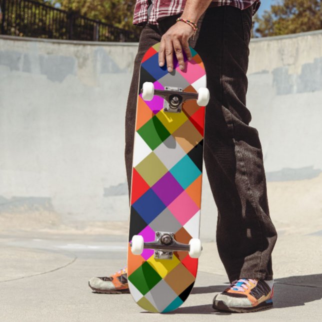 Skateboard Multicolored Bold Color Blocks Design  (Subido por el creador)