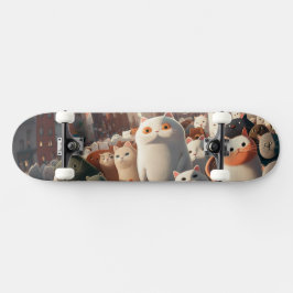 Skateboard Multitud de Personalizados de Ciudad del Gato