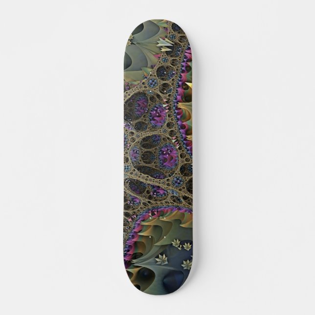 Skateboard MUNDO FLORAL DE ARTE fractal (Anverso )