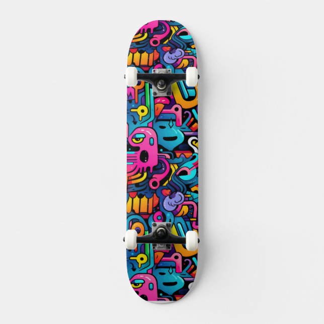 Skateboard Muro de graffiti (Anverso)