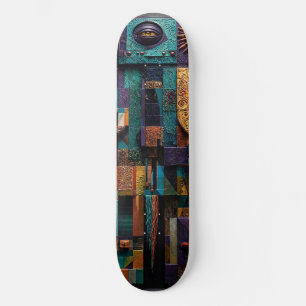 Skateboard Muro Oráculo de Mosaico Escultórico - 3D Púrpura T