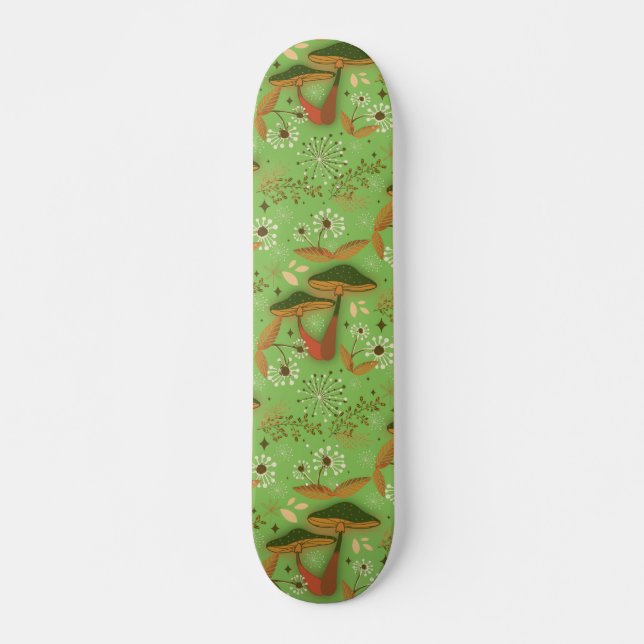 Skateboard Mushroom Garden Geen (Anverso )