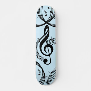 Skateboard Música Climactic G Clef Blue