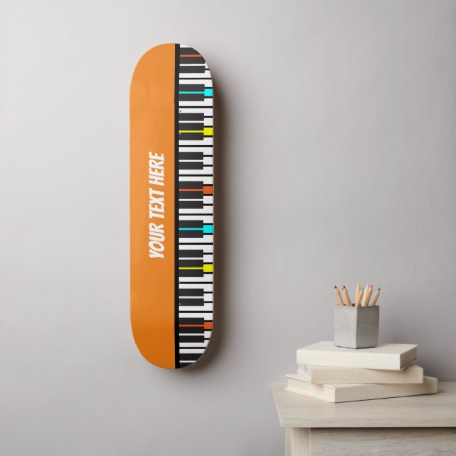 Skateboard Músico personalizado del teclado del piano (Arte de la pared)