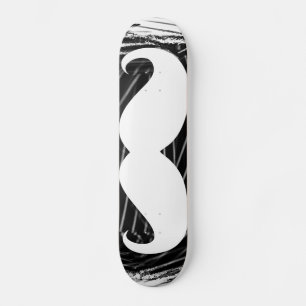 Skateboard Mustache blanco divertido